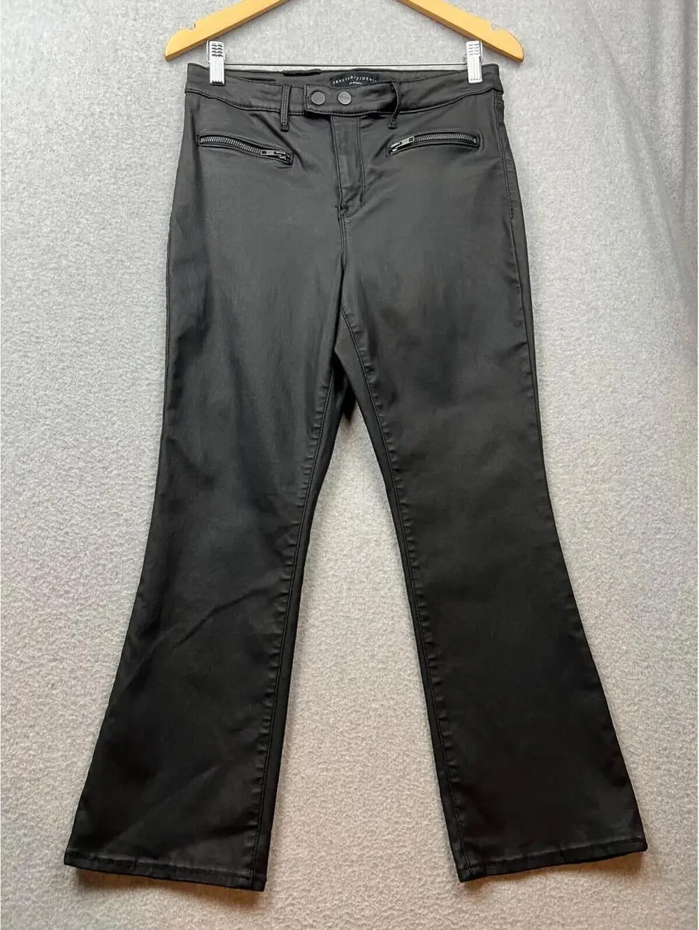 Sanctuary Connector Kick Crop Jeans Womens 31 leatherette Denim Stretch